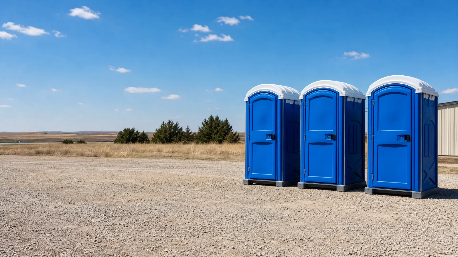 Clean portable restroom units prepared for rental planning in Amarillo